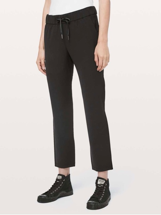lululemon athletica Pants - Lululemon On the Fly Women's Black Drawstring Straight-Leg Pants 8